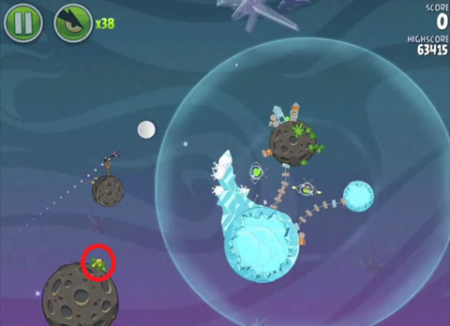 Расположение Eggsteroids в игре Angry Birds Space для Android