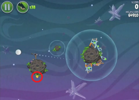 Расположение Eggsteroids в игре Angry Birds Space для Android